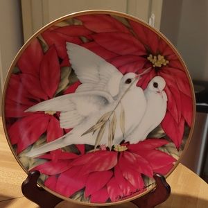 Christmas Doves  America Lung Association Christmas Seal Plate .